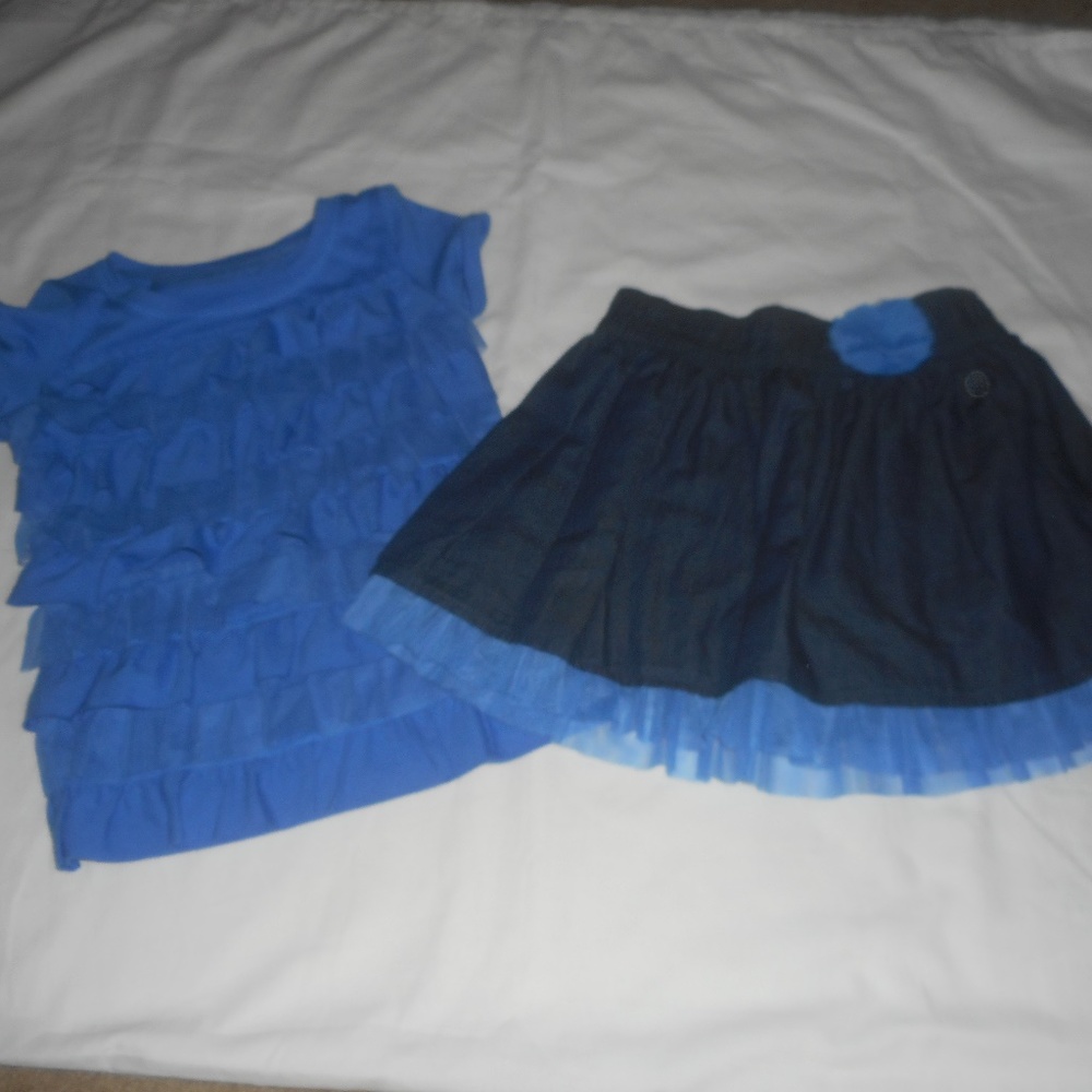 Cherokee Blue Skirt Outfit
